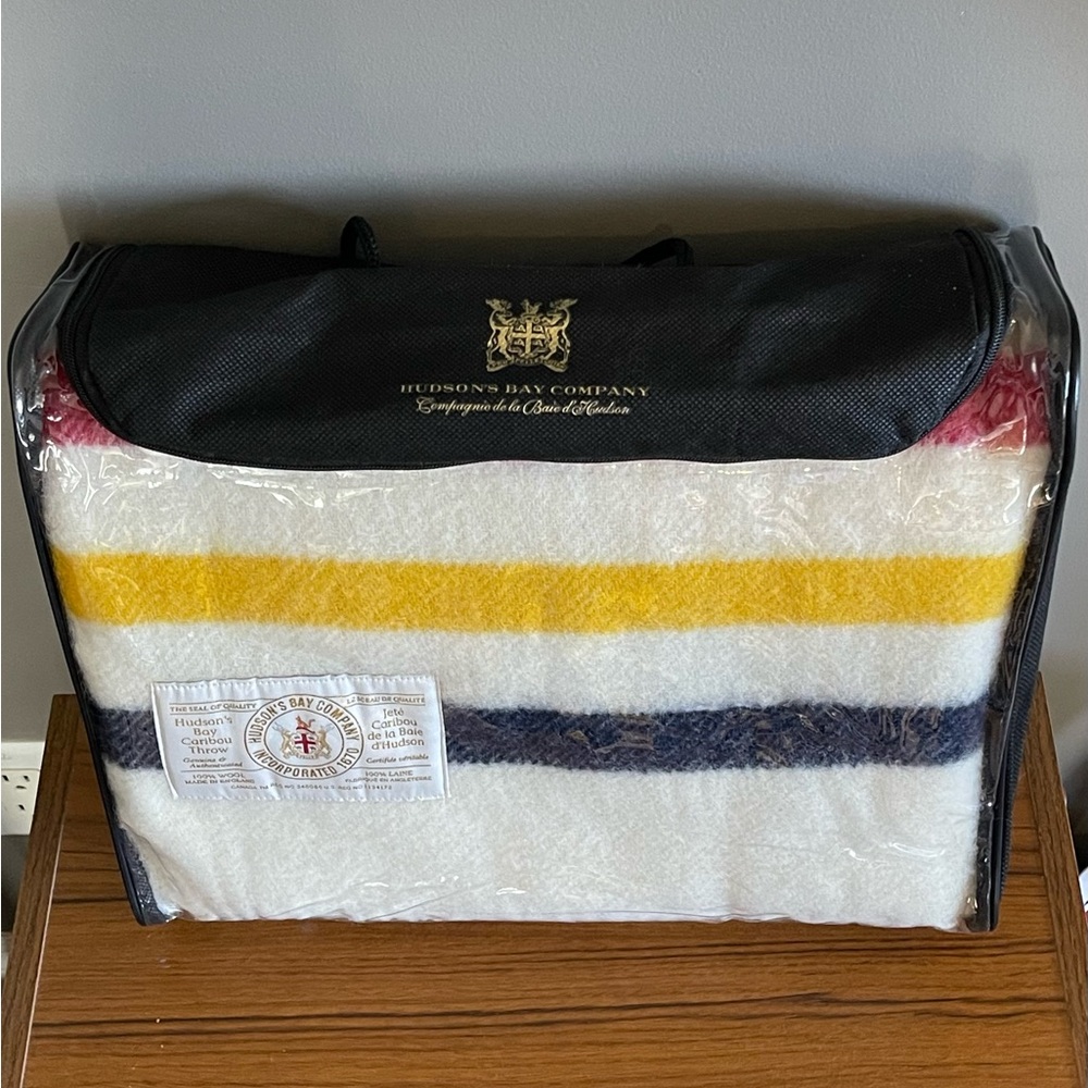 Hudson Bay Company HBC Stripes Wool Caribou Throw Blanket - NEW In the Package
